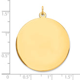 10K Plain .018 Gauge Circular Engravable Disc Charm